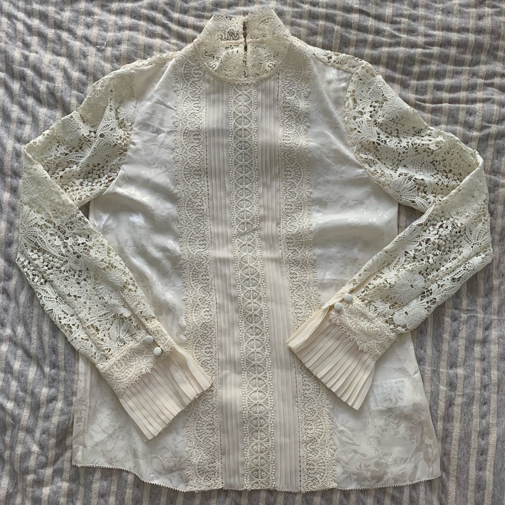 ERDEM x H&M 100% Silk Lace Ivory Top NWOT